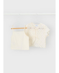 T-shirt m/c 2 peças em croché