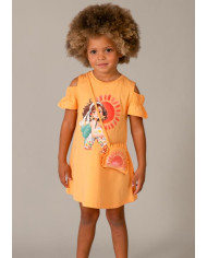 Vestido recortado c/ bolsa