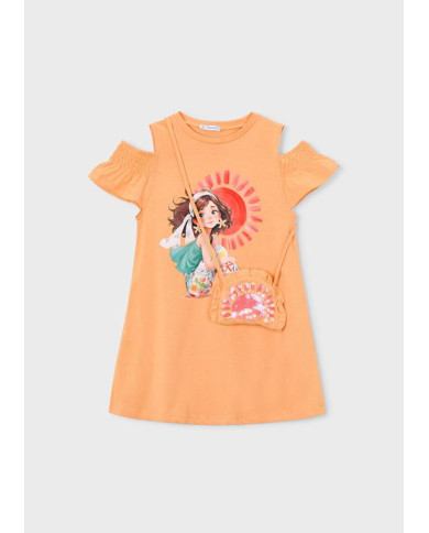 Vestido recortado c/ bolsa