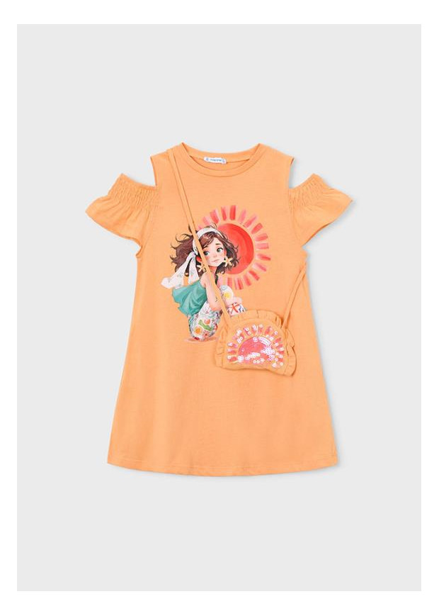 Vestido recortado c/ bolsa