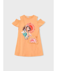 Vestido recortado c/ bolsa