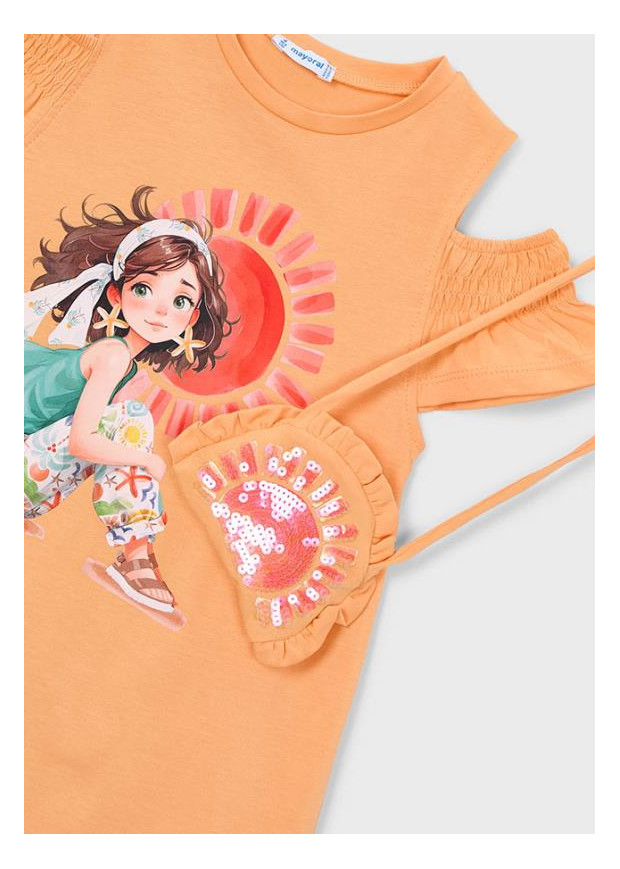 Vestido recortado c/ bolsa