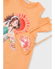 Vestido recortado c/ bolsa