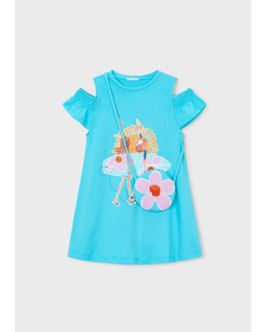 Vestido recortado c/ bolsa