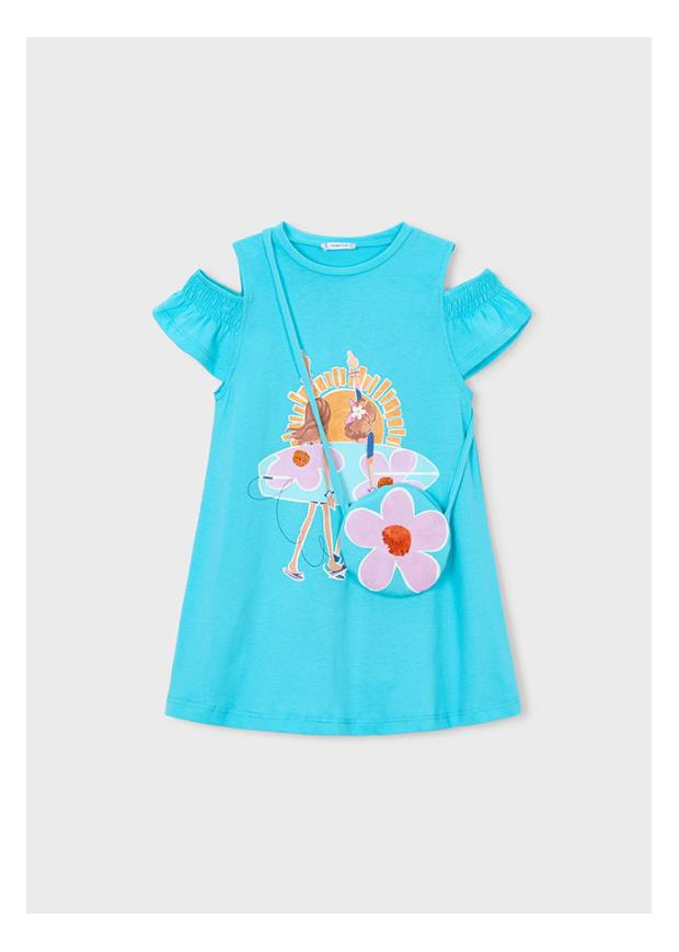 Vestido recortado c/ bolsa