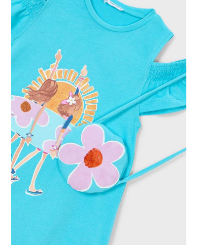 Vestido recortado c/ bolsa