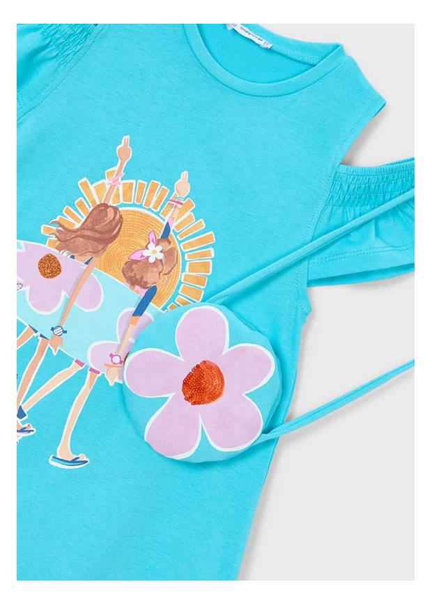 Vestido recortado c/ bolsa