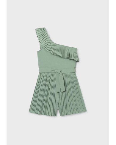 Macacão curto plissado