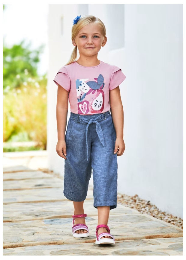 Calça Cropped Linho Mayoral