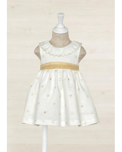 Vestido Linho Bordado Abel&Lula