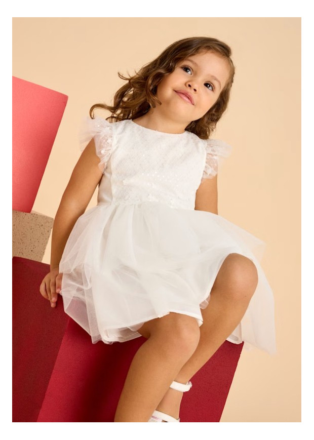 Vestido C/Tule Lantejoulas Mayoral